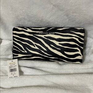 Michael Kors Black and White Zebra Wallet
